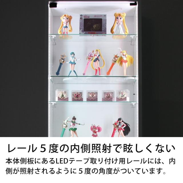 [本体 ＋ LED（ホワイト）セット] コレクションラック レギュラー ロータイプ 幅55cm×奥行19cm -フィギュアラック ザ サード- JAJAN_8
