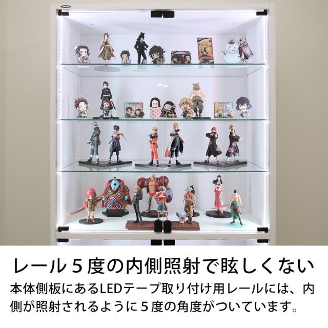 【 本体 ＋ LED（ホワイト）セット 】コレクションラック ワイド ハイタイプ 幅83cm×奥行39cm -フィギュアラック ザ サード- JAJAN CR-T8339E_8