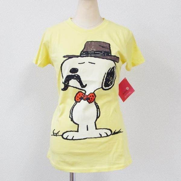 Snoopy スヌーピー ひげスヌーピー イエロー レディース Tシャツの通販はau Pay マーケット Free Style