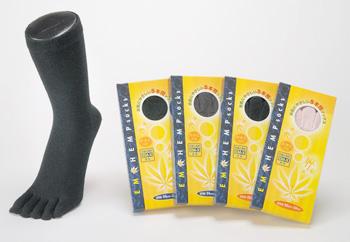 ＥＭヘンプ 5本指ソックス (24〜27cm)　(黒)　×3点セット　 [クリックポストで送料無料!] 5,145円