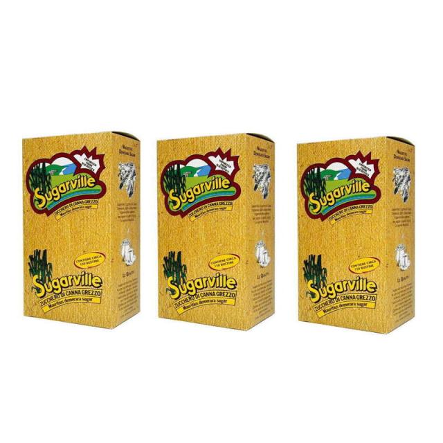 TOSCHI　(トスキ)　シュガーヴィッレ　(きび砂糖、小袋約4g) 　750g ×3点セット