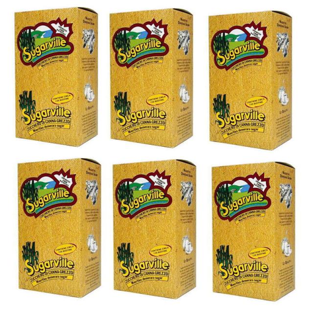 TOSCHI　(トスキ)　シュガーヴィッレ　(きび砂糖、小袋約4g) 　750g ×6点セット