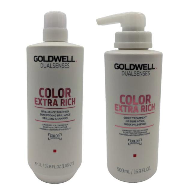 ゴールドウェル デュアルセンス　カラーエクストラリッチ　シャンプー(1000ml) 60SEC.トリートメント(500g)セット