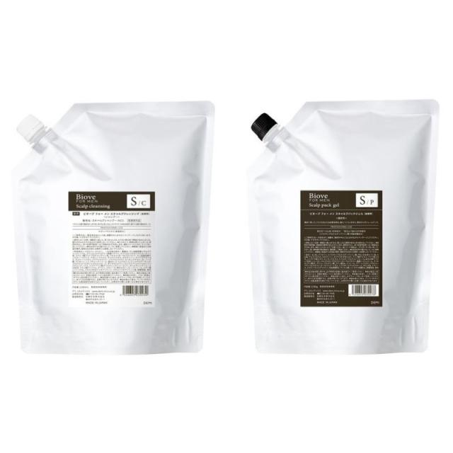 デミ　Biove FOR MEN（ビオーブ フォー メン）［薬用］スキャルプクレンジング　2000ml スキャルプパックジェル　2000gリフィルセット