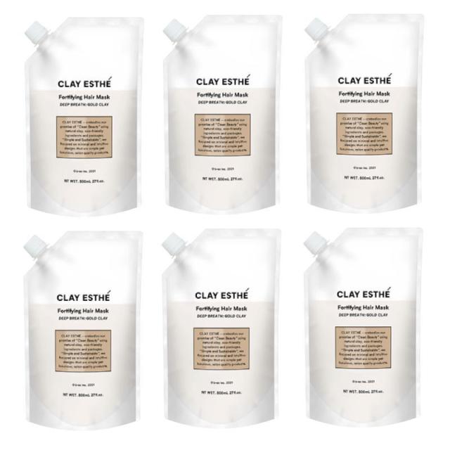 b-ex　クレイエステ　フォーティファイングヘアマスク　ゴールドクレイ　800mlリフィル ×6点セットの通販は