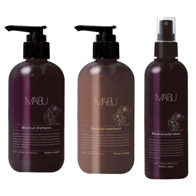ハホニコ　マイブ薬用ブラックラメイ プレミアムシャンプー(295ml) トリートメント(285g) スカルプローション(240ml)セット