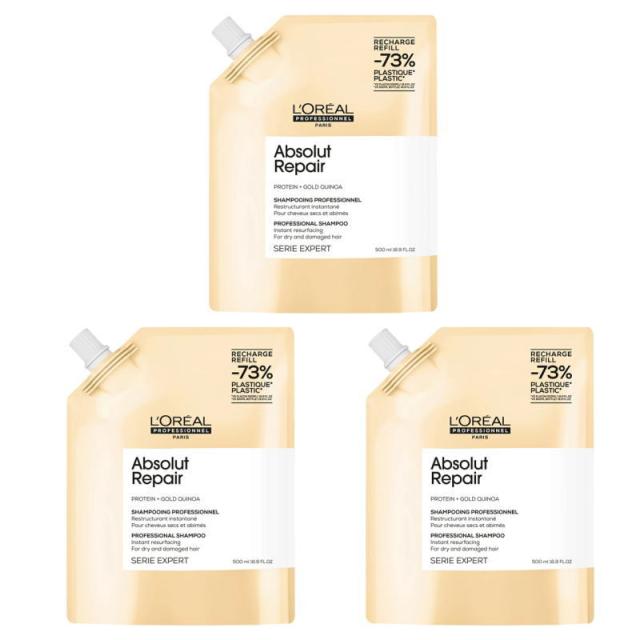 ロレアル プロフェッショナル  セリエ エクスパート 　 アブソルートR. ゴールド　シャンプー　500mlリフィル  ×3点セット