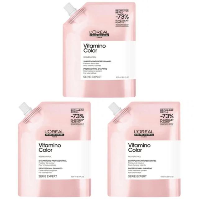 ロレアル プロフェッショナル  セリエ エクスパート 　 ビタミノカラー　シャンプー　500mlリフィル  ×3点セット