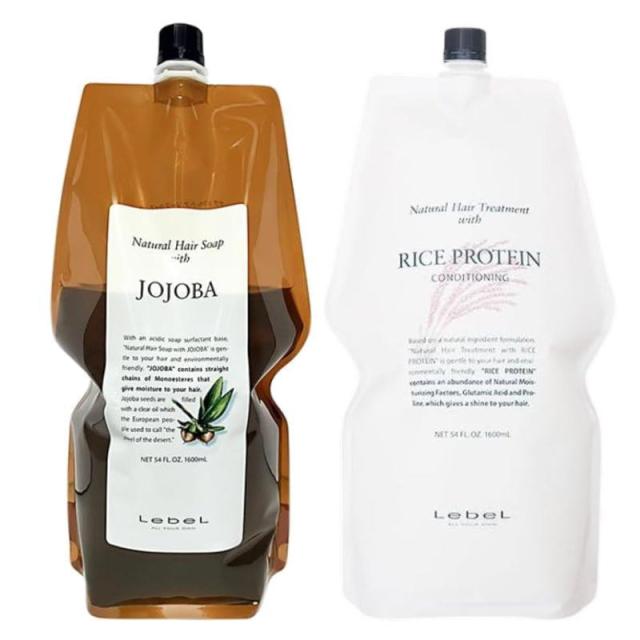 ルベル　ナチュラル ヘア ソープ ウィズ JO(1600ml) トリートメント ウィズ RP　(1600ml) リフィルセット