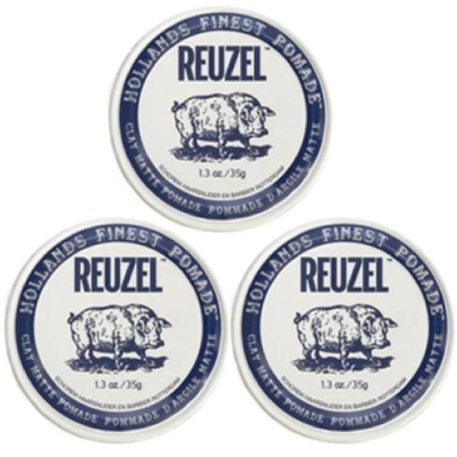 REUZEL　ルーゾーポマード　ホワイト　クレイマット　ポマード　35g　水溶性【×3点セット】