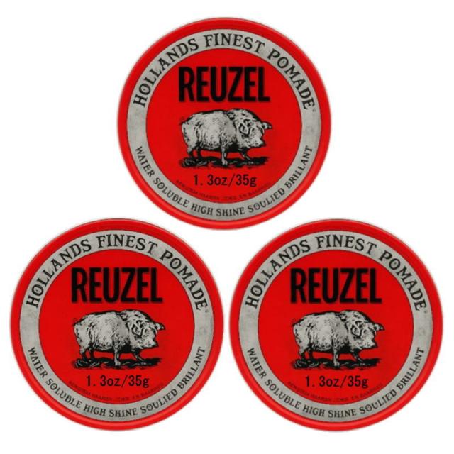 REUZEL　ルーゾーポマード　レッド　ノーマルホールド　35g　水溶性【×3点セット】