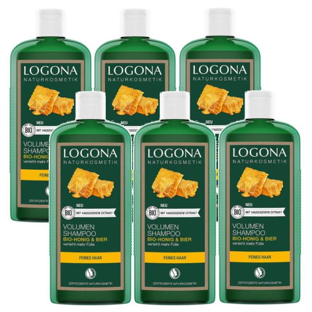 LOGONA ロゴナ　ボリューム　シャンプー(ビール＆はちみつ)　500ml×6点セット