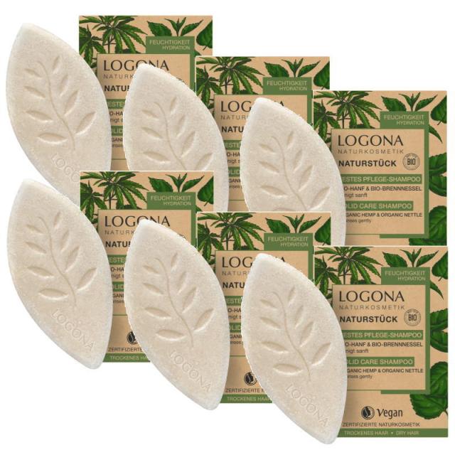 LOGONA ロゴナ　ソリッド　シャンプー(ヘンプ＆ネトル) 60g×6点セット
