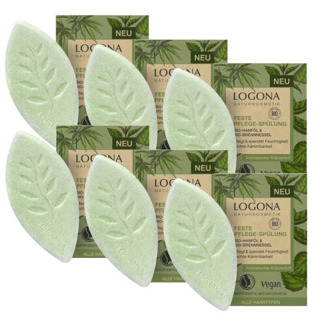 LOGONA ロゴナ　ソリッド　ヘアコンディショナー(ヘンプ＆ネトル)60g×6点セット