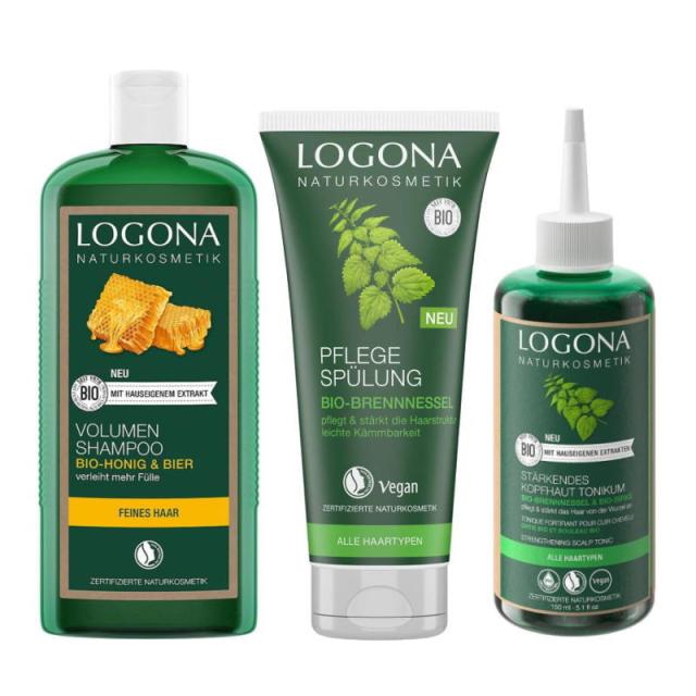 LOGONA ロゴナ　ネトル　エッセンシャル　シャンプー(500ml) ヘアコンディショナー(200ml)スカルプトニック(150ml)計3点セット