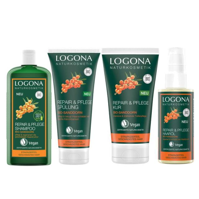 LOGONA ロゴナ　リペア　ヒッポファン シャンプー(250ml) ヘアコンディショナー(200ml)ヘアマスク (150ml)ヘアオイル(75ml)計4点セット