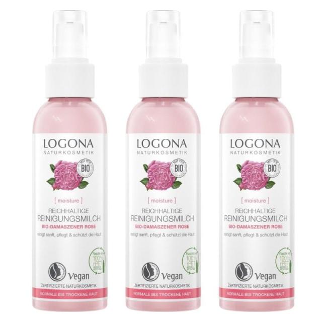 LOGONA ロゴナ　クレンジングミルク(ローズ)(125ml)×3点セット