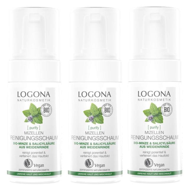 LOGONA ロゴナ　クラリファイ　クレンジングフォーム(ミント)(100ml)×3点セット