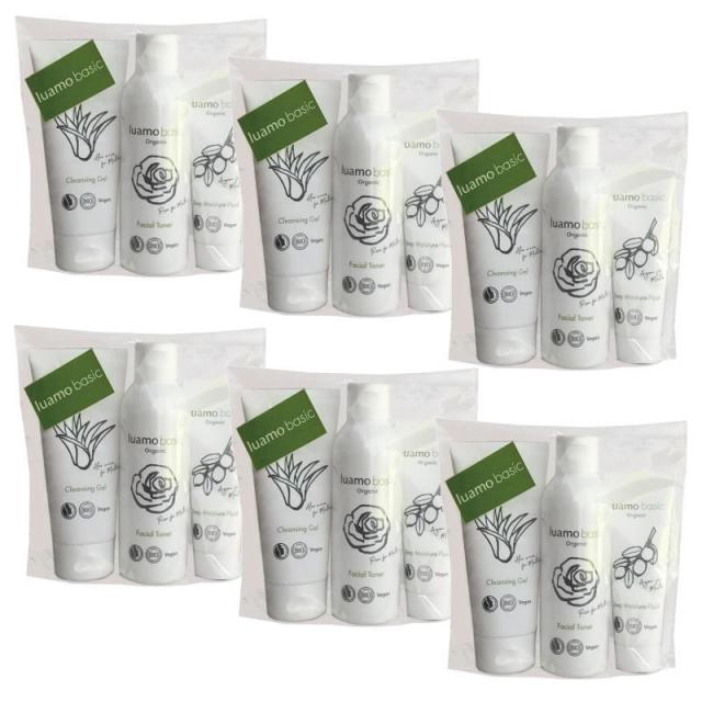 ルアモ ベーシック スキンケアセット(クレンシ゛ンク゛シ゛ェル100ml/フェイシャルトナー150ml/テ゛ィーフ゜ モイスチャライサ゛ー50ml)×6点セット