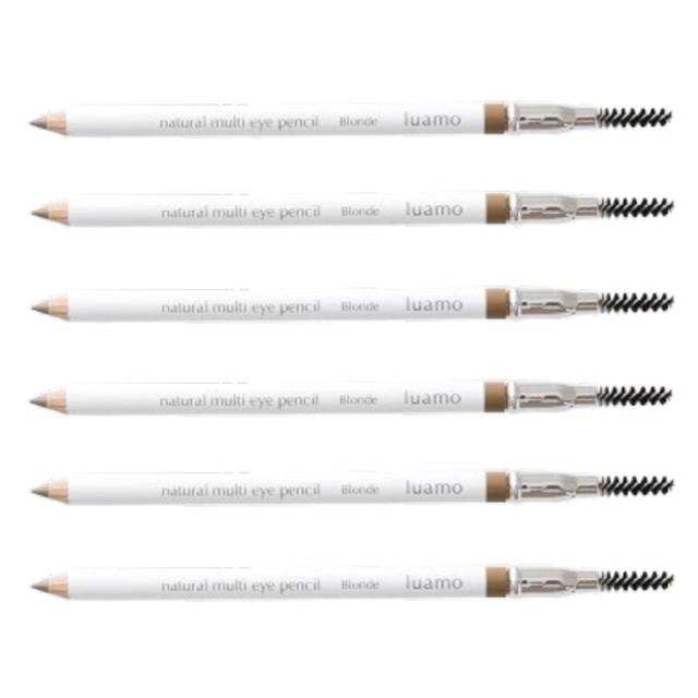 【クリックポストで送料無料】ルアモ　ナチュラル マルチ アイペンシル (ブロンド　Blonde)スクリューブラシ付×6点セット