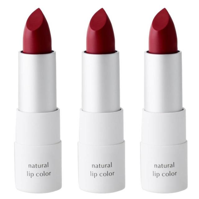 【クリックポストで送料無料】ルアモ　ナチュラルリップカラー  (  レッド　Red) (3.5ｇ)×3点セット