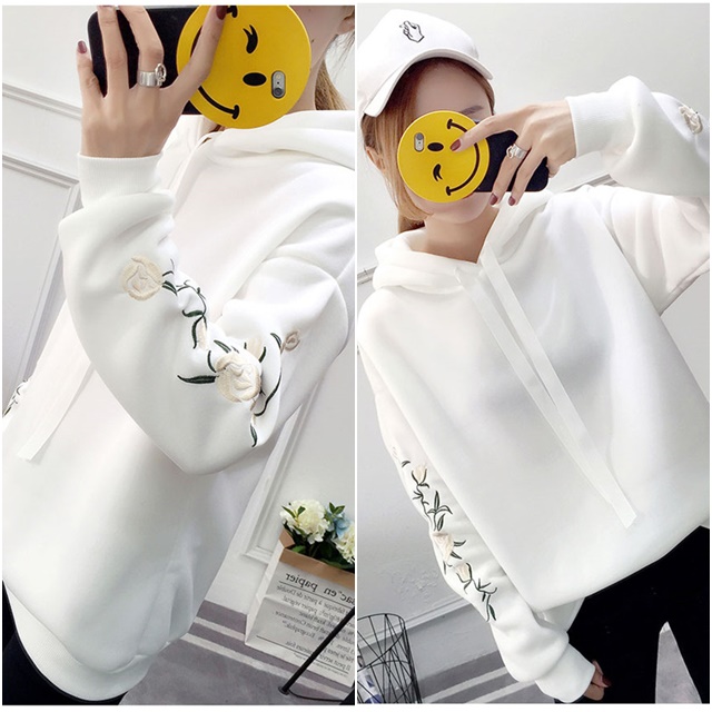 一部即納 トップス パーカー 花柄 バラ 刺繍 裏起毛 暖か ビッグシルエット カジュアル 韓国 秋冬 春の通販はau Pay マーケット June Bride