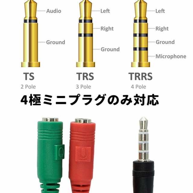 ヘッドホン+マイク用変換アダプタケーブル 3.5mm ミニプラグジャック 3.5mm端子（オス）イヤホン端子（メス）マイク端子（メス）AU352MEの通販はau  PAY マーケット ライフパワーショップ au PAY マーケット－通販サイト