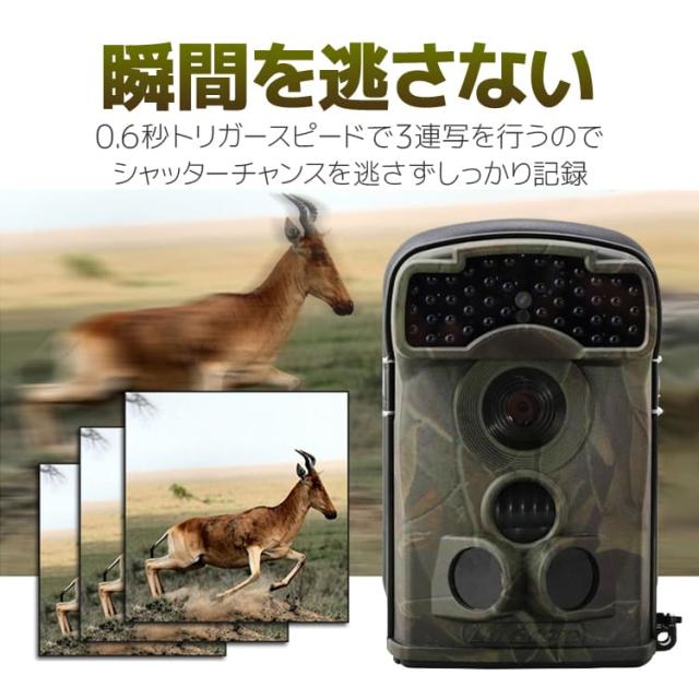 トレイルカメラ ハンティングカメラ 940nm不可視LED 1080P解像度 夜間や暗闇も高解像度 野生動物カメラ 乾電池作動 センサーで感知し自動で撮影 節電防犯カメラ LTL-5310A_1