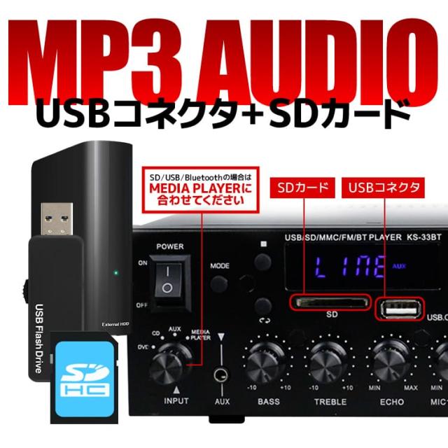 Bluetooth5.0 デジタルオーディオアンプ 60W+60W USBメモリ/SDカード