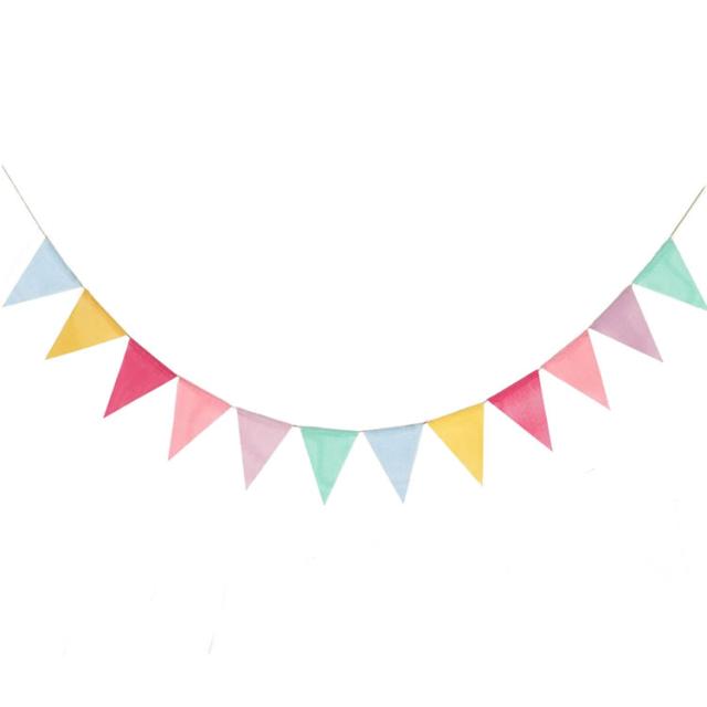 フラッグガーランド 約4.5m 三角旗20枚 キャンプや催し物の装飾に