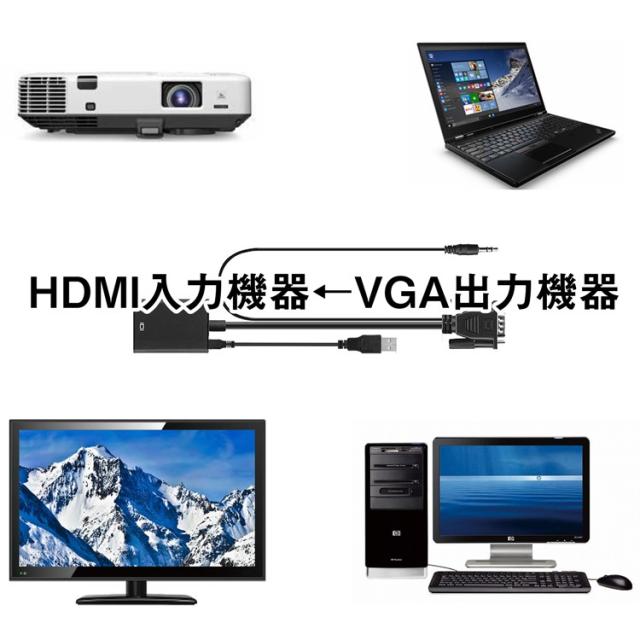 Vga Hdmi 変換アダプタ コンバーター ステレオミニジャック プロジェクター テレビ プレゼンにオススメ Vgatohdmiv2の通販はau Pay マーケット ライフパワーショップ