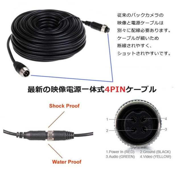 12/24V トラック対応 ドライブレコーダー 4PINタイプ 7インチ 遮光式モニター SDカード録画記録 4分割同時録画可 MN74DVRPRO_6