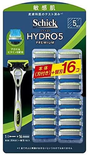 送料無料】Schick(シック) 5枚刃 ハイドロ5 プレミアム 敏感肌用 本体+