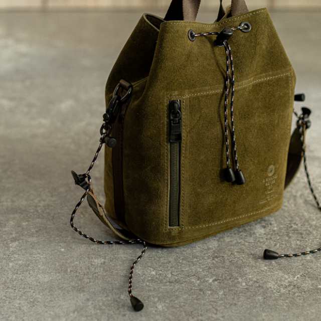 AS2OV アッソブ WATER PROOF SUEDE DRAWSTRING BAG 巾着バッグ