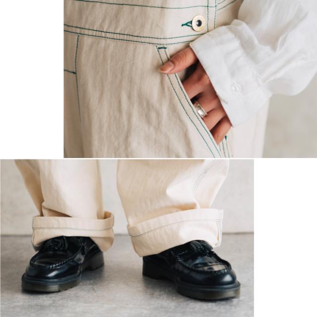 UNIVERSAL OVERALL ユニバーサルオーバーオール COTTON HERRINGBONE OVERALL コットンヘリンボーンオーバーオール レディース ウェア 大きいサイズ フリーサイズ カジュアル_9