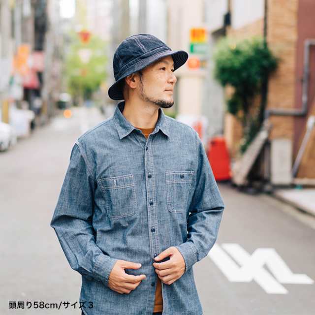 HIGHER ハイヤーSELVEDGE DENIM HAT ONE WASH ハット デニム デニム 