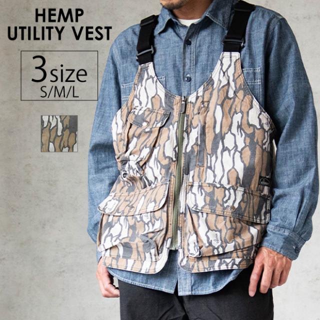 GOHEMP ゴーヘンプ HEMP UTILITY VEST ヘンプユーティリティーベスト フィッシングベスト 釣りベスト キャンパーベスト キャンプベスト ハンティングベスト メンズ レディース アウトドア キャンプ フェス ヘンプコットン カラビナ 前開き おしゃれ