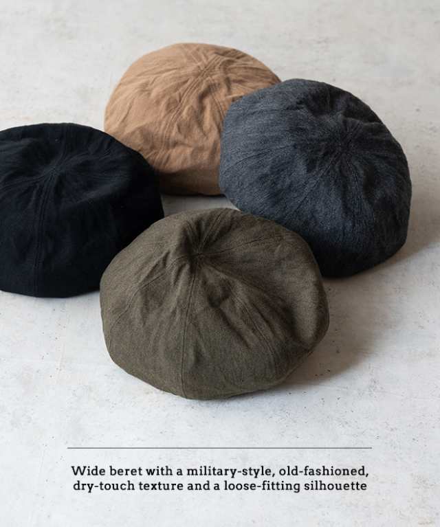 HIGHER ハイヤー C/W ARMY TWILL WIDE BERET ワイドベレー 帽子 大きい