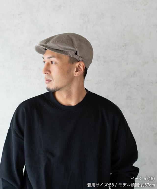 KNOX ノックス SIDE BELT HUNTING CAP サイドベルトハンチング 帽子 日本製 大きいサイズ メンズ レディース おしゃれ かっこいい プレゼント ギフト 春 夏 秋 冬 無地 柄 ブラック ベージュ グレー グレンチェック ピンチェック_5