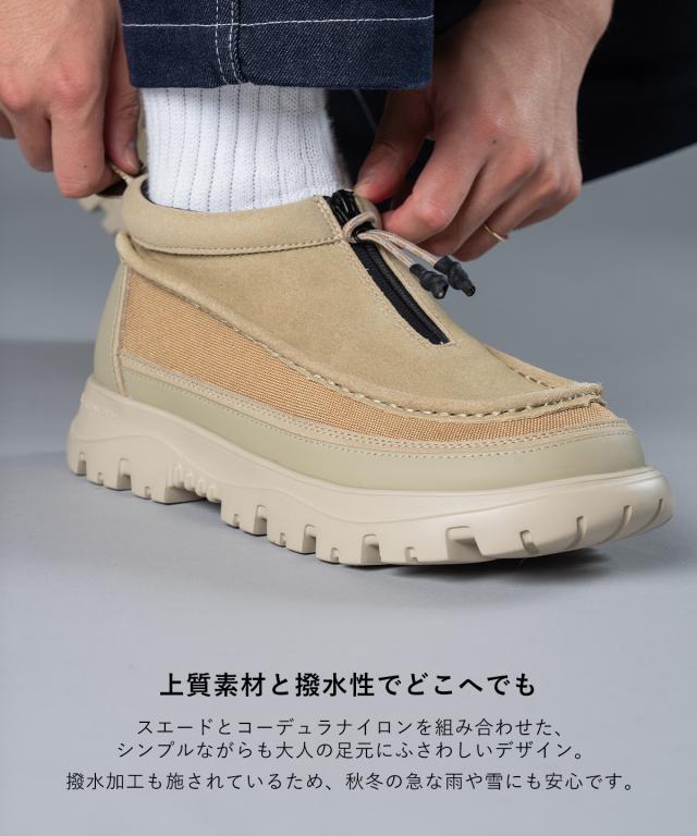 SHAKA シャカ ZIP MOCCASIN BOOTIE EX シャカ モカシンシューズ ジップブーティー モックシューズ モカシン ジップ付き シューズ ブーツ スリッポン 軽量 撥水 防寒 防滑 履きやすい アウトドア キャンプ タウンユース カジュアル メンズ レディース 秋冬 靴_3