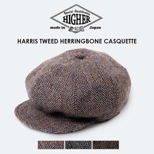 HIGHER ハイヤー HARRIS TWEED HERRINGBONE CASQUETTE キャスケット ウール ツイード ハリスツイード ヘリンボーン 柄 冬の通販は