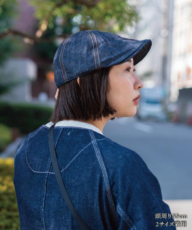 HIGHER ハイヤー 10oz SELVEDGE DENIM HUNTING CAP デニム ハンチング ハンティング 日本製 帽子 メンズ レディース コットン_4