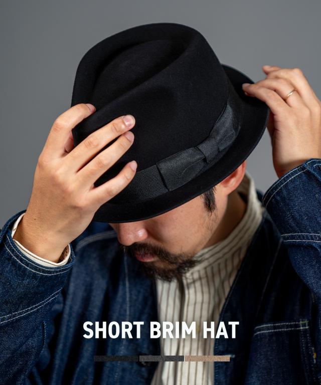 ReqHatter  【レックハッター】 SHORT BRIM HAT 帽子 ハット フェルトハット メンズ レディース ウール ブラック_1