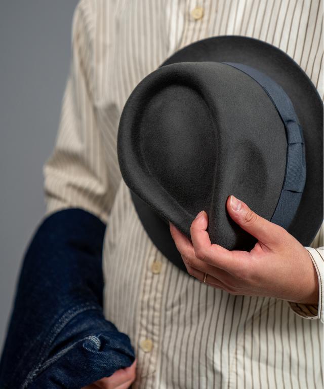 ReqHatter  【レックハッター】 SHORT BRIM HAT 帽子 ハット フェルトハット メンズ レディース ウール ブラック_4