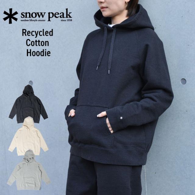 peak スノーピーク リサイクル コットン フーディー Recycled Cotton Hoodie 無地 シンプル ウェア パーカー スウェット メンズ レディース S M L XL  秋 冬 キャンプ 大きめ