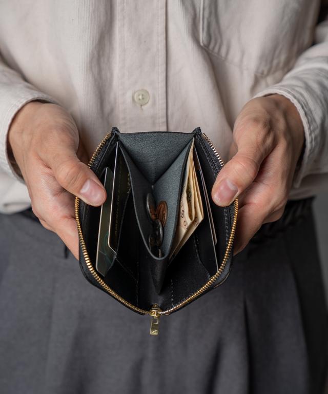 REACT リアクト SHELL CORDVAN L ZIP COMPACT WALLET 財布 メンズ レディース 革 コードバン レザー 日本製 プレゼント ギフト 贈り物 お祝い 小さい ミニ_4