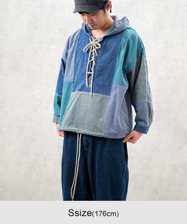 HAVE A GRATEFUL DAY LACE UP HOODIE ハブ ア グレートフル デイ レース アップ フーディー パーカー アウター メンズ レディース パッチワーク_8