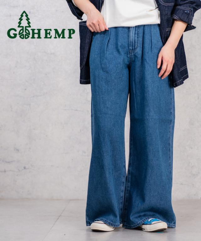 GOHEMP ゴーヘンプ MONROE BAGGY PANTS usedwash ユーズドウォッシュ デニム パンツ デニムパンツ ヘンプコットン バギーパンツ メンズ レディース 春 夏 秋 冬