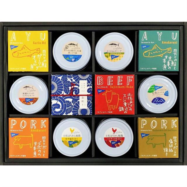 黒潮町缶詰製作所 高知のうまいを詰め込んだグルメ缶詰 12缶セット 化粧箱 送料無料 惣菜 鰻 鰹 鮎 豚 鶏 牛 マグロ 防災 保存食 簡単調理 缶詰め ギフト 贈答_3