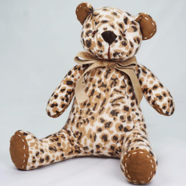 マイカシミヤ 最高級カシミヤ製 テディベア ヒョウ柄 レオキッドベア サイズ24cm 送料無料 MyCASHMERE  ぬいぐるみ カシミア かわいい